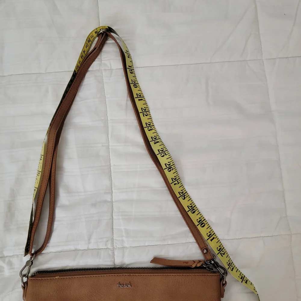 The Sak Oleta Leather Embossed Crossbody Bag Tobacco Brown - Picture 5 of 11